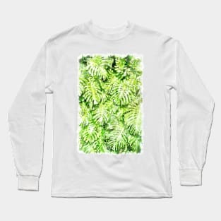 Monstera watercolor Long Sleeve T-Shirt